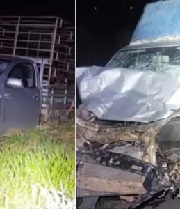 Acidente entre veículos provoca caos após estouro de pneu