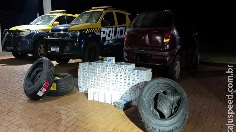 Carro apreendido em Maracaju com carga de contrabando variada