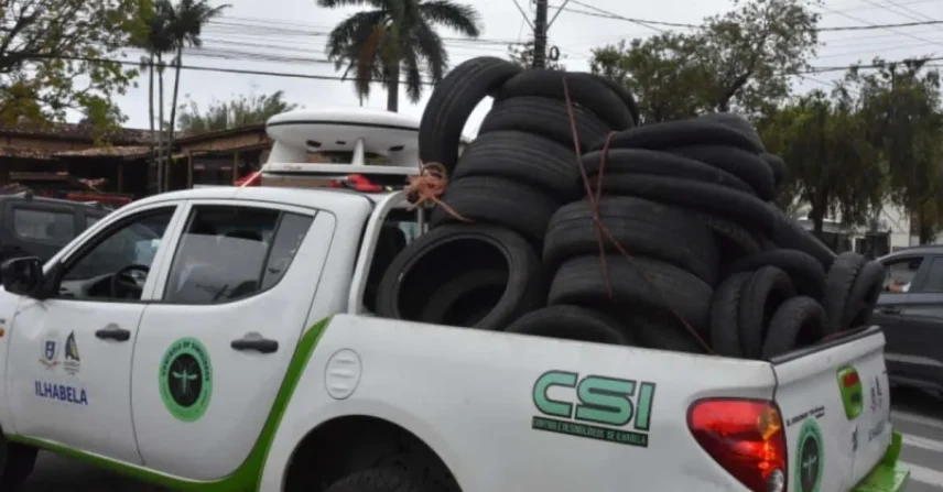 Ilhabela recolhe 1.180 kg de pneus inservíveis