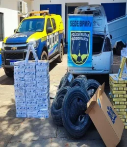 BPMRv apreende pneus e cigarros contrabandeados em Campo Grande