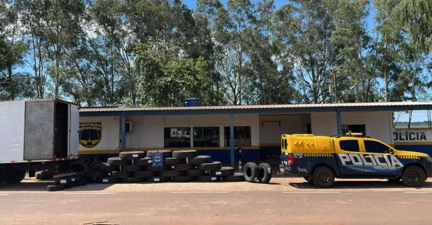 Polícia apreende pneus e cigarros na rodovia MS-164