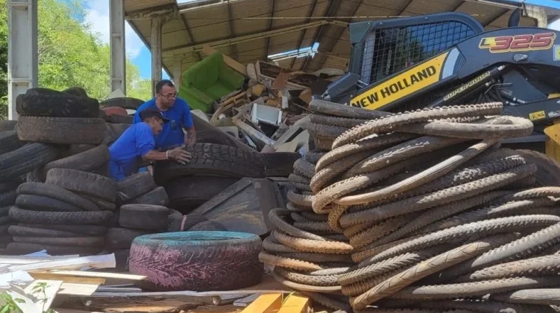 Herval d’Oeste realiza descarte sustentável de pneus e eletrônicos