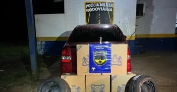 PMR captura pneus e cigarros contrabandeados na MS-164