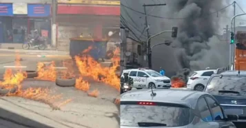 Moradores de SP protestam com pneus após 48 horas sem luz