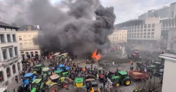 Protesto em Bruxelas contra acordo UE-Mercosul termina em conflito