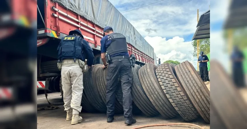 Motorista paraguaio é preso por contrabando de pneus em borracharia