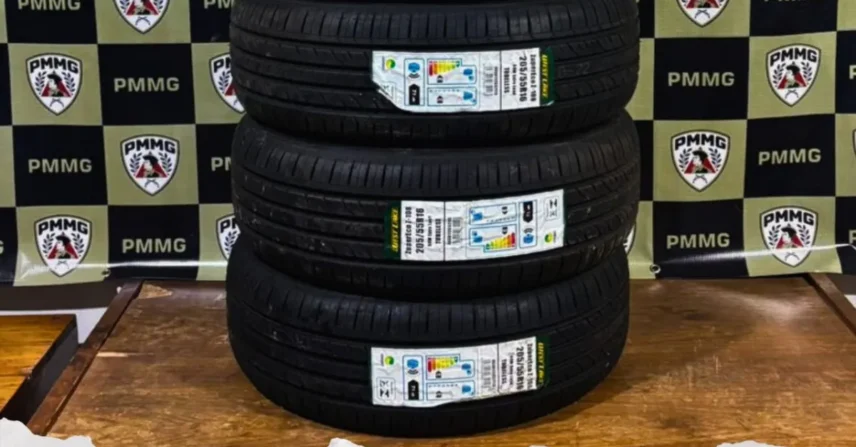 PM recupera pneus furtados em Arcos e prende dois suspeitos