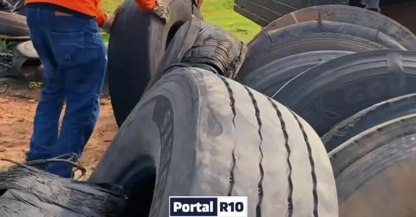 Coleta de pneus é realizada em Demerval Lobão pela secretaria ambiental